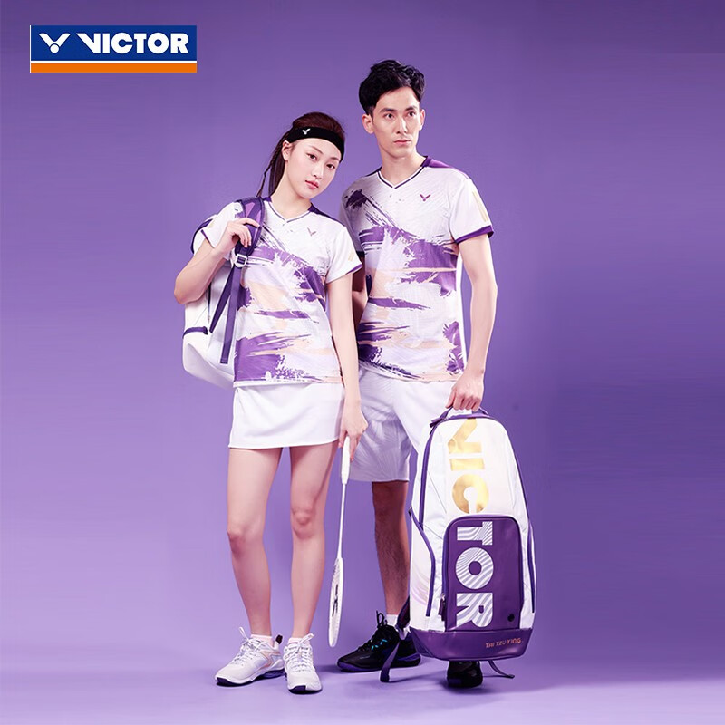 威克多VICTOR胜利 羽毛球包 戴资颖专属系列 长型后背包 双肩包 BR3825TTY 亮白/中紫色 