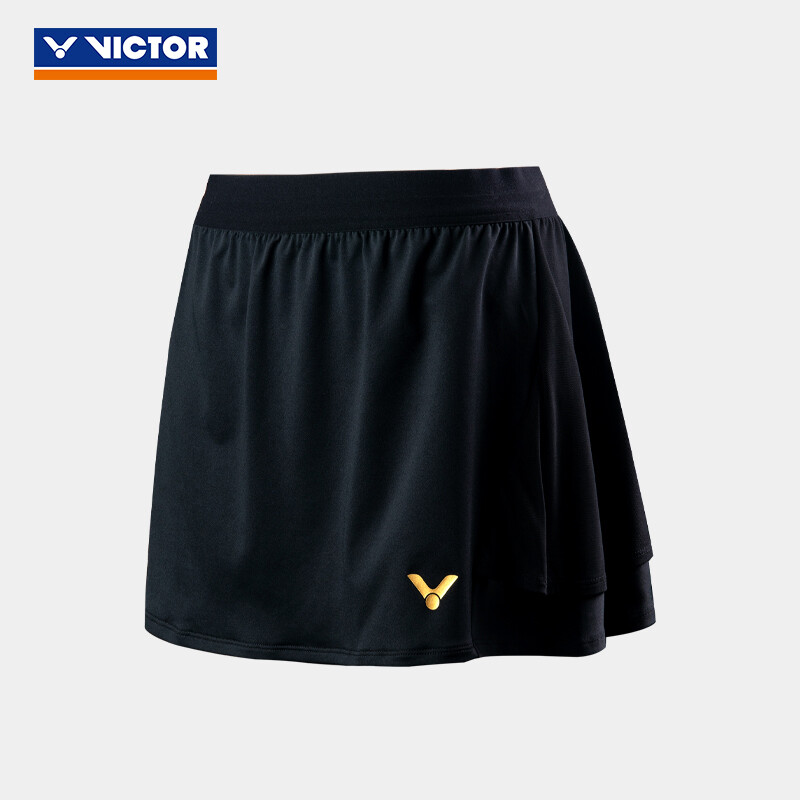 胜利VICTOR 威克多羽毛球服 丹麦国家队大赛系列针织运动短裙/短裤 K-21300 C黑色 