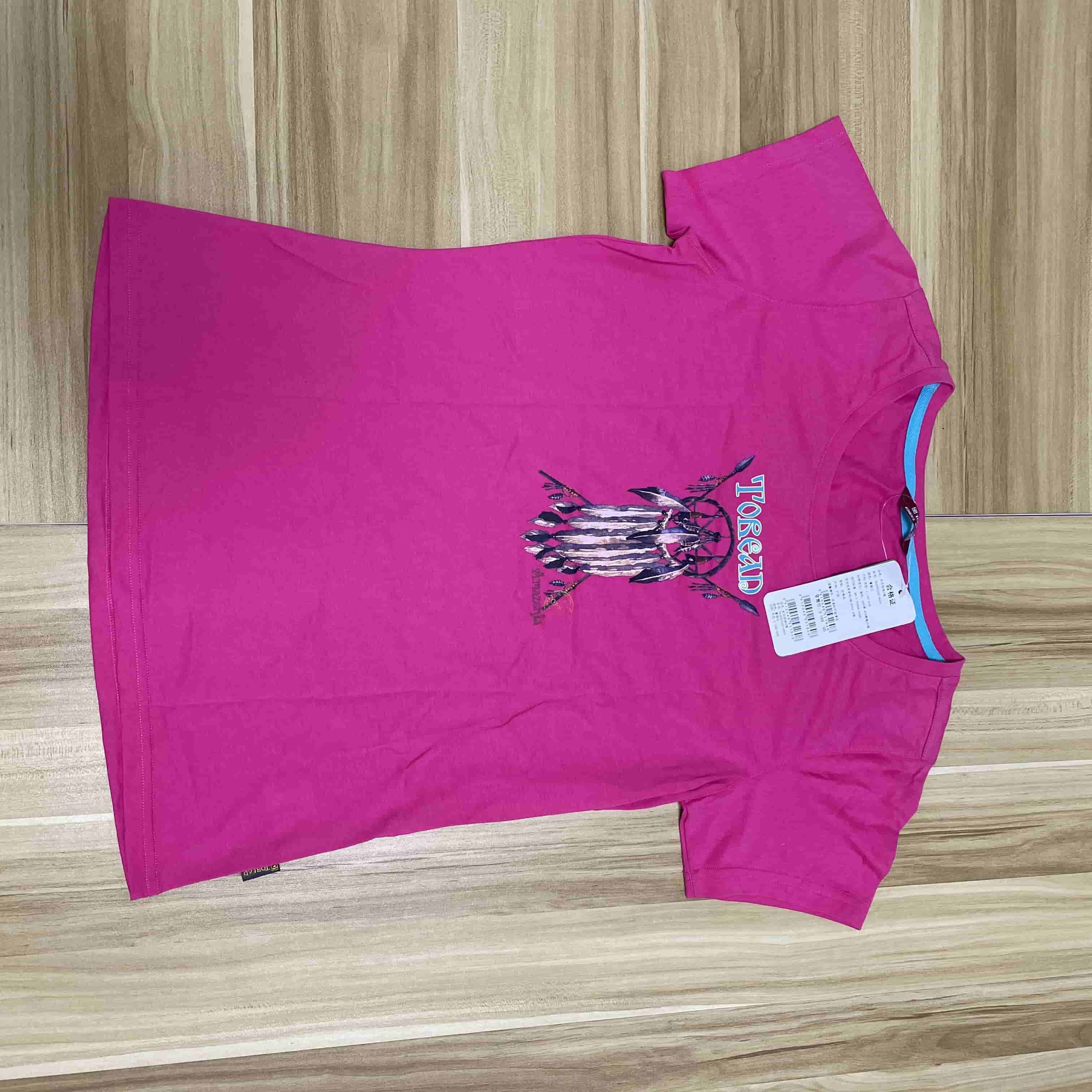 探路者女式短袖T恤-蔷薇红TAJC82533-A05X