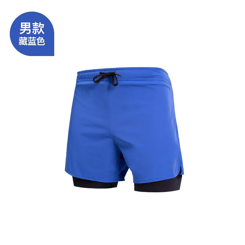 UTO悠途 能系列轻爽款男士二合一运动短裤 男款 藏蓝色