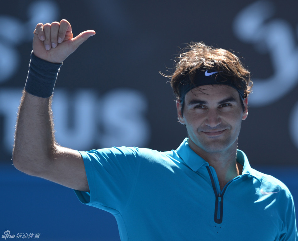 2013澳网费德勒首秀横扫法国帅小伙