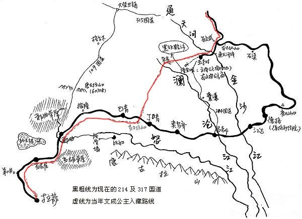 进藏线路传统进藏线路图