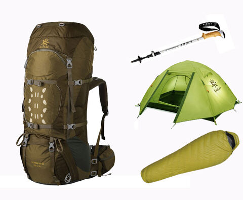 户外专业登山套装（帐篷+背包+登山杖+睡袋）
