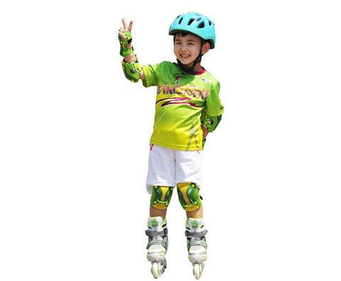 滑启儿童轮滑速干t恤 绿色-滑冰服装服饰-优个网
