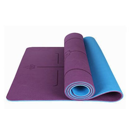三梵瑜伽垫 加宽80cm加厚经济垫tpe 双面防滑耐用 环保无味 深紫 天蓝