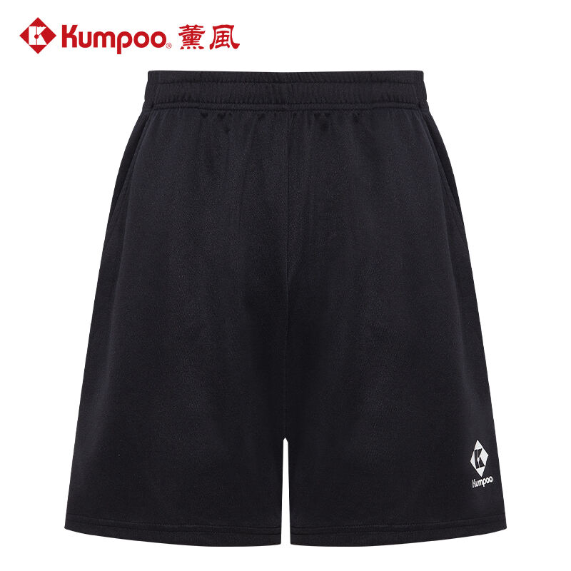 KUMPOO 薰风 羽毛球服 男女款短裤 大赛训练运动裤 熏风球服 KP-403 黑色