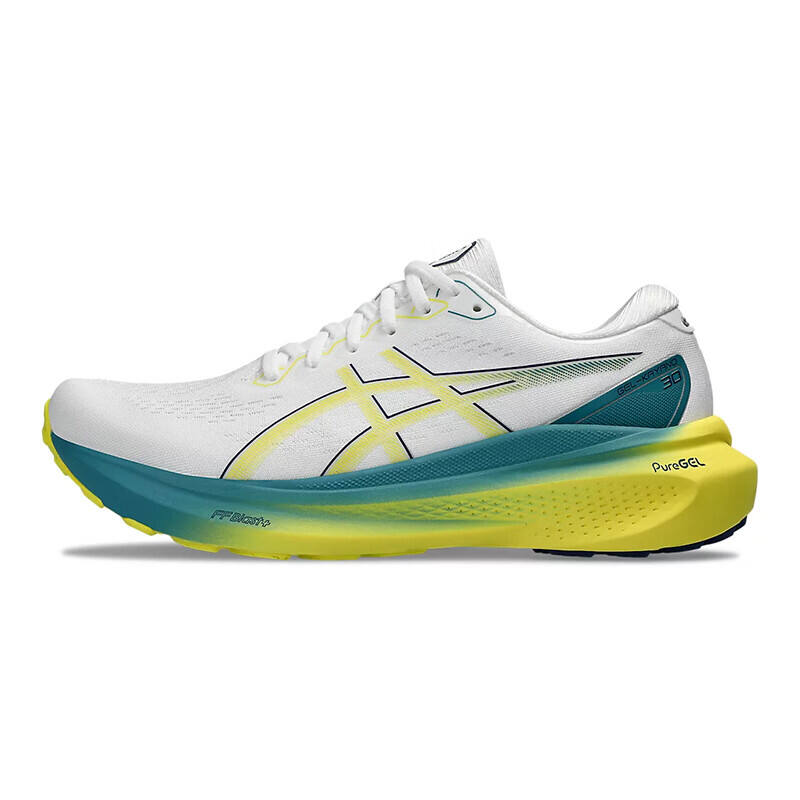 ASICS亞瑟士男鞋GEL-KAYANO 30馬拉松緩震透氣運(yùn)動跑步鞋 1011B548-101白色/黃色