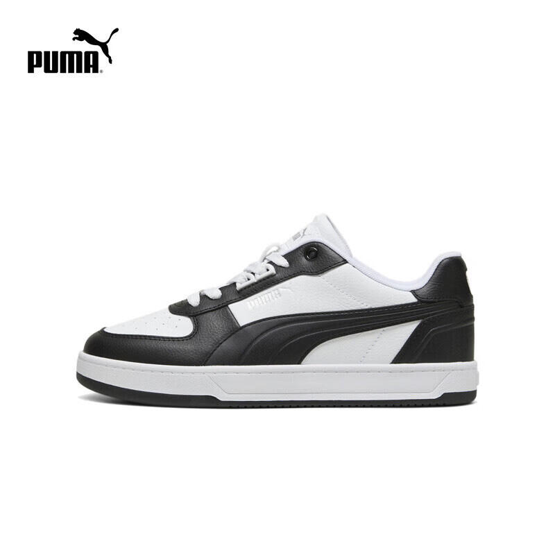 彪馬（PUMA）Caven 2.0 Lux男女同款夏季復(fù)古休閑透氣板鞋 395016-04黑色/銀色/彪馬白