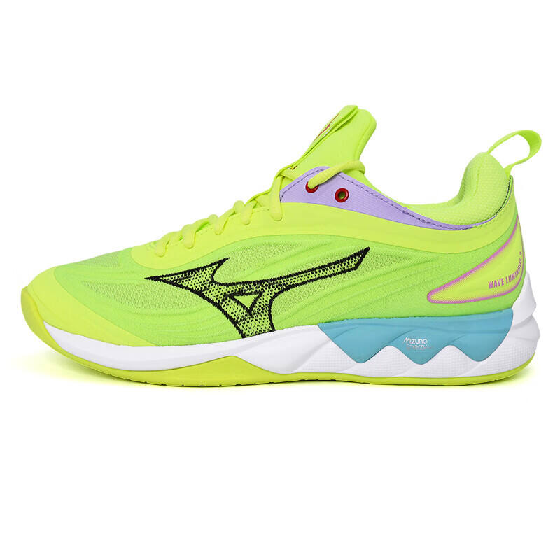 美津濃（MIZUNO）WAVE LUMINOUS 3男女透氣排球鞋專業(yè)比賽運(yùn)動(dòng)鞋  V1GA242011熒光綠/黑/藍(lán)