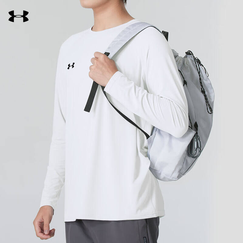 安德瑪（Under Armour）男士長(zhǎng)袖T恤運(yùn)動(dòng)上衣跑步健身衣衛(wèi)衣24600601-100白色