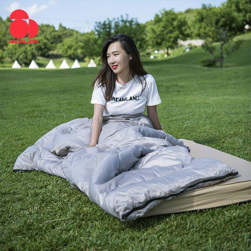 SCALER思凯乐 户外睡袋 户外露营旅行隔脏大人加厚防寒单人睡袋 卡其 Z3621051