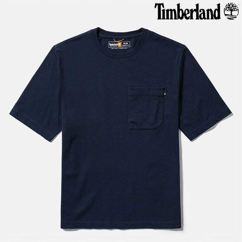 Timberland添柏岚 户外短袖 夏季新款圆领宽松半袖运动短袖男款T恤 深蓝色 A641C433