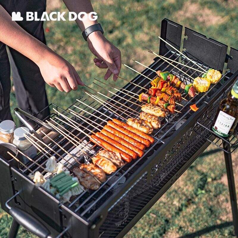 BLACKDOG黑狗 户外烧烤炉 露营烧烤炉烧烤架碳烤炉便携折叠烤肉炉子家用烧烤炉 夜幕黑 BD-SKL003