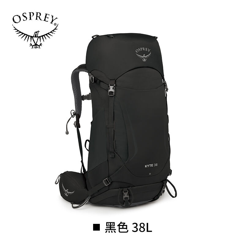 OSPREY小鹰 KYTE 鹞鹰38L 户外重装登山包双肩包女徒步专业大容量背包 黑色