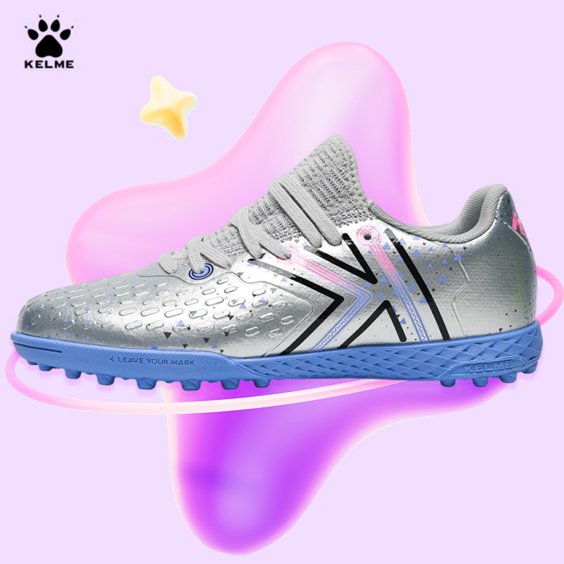 KELME卡尔美 成人足球鞋 成人青少年学生防滑耐磨比赛训练TF碎钉鞋 8531ZX1036 银色