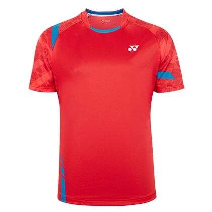 YONEX尤尼克斯羽毛球服 男款 短袖T恤运动上衣 110050BCR 清新红