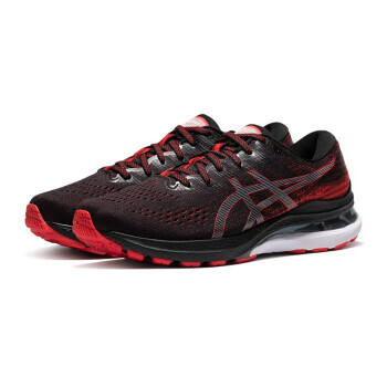 ASICS亞瑟士GEL-KAYANO 28男子跑鞋21新款K28緩震穩(wěn)定支撐跑步鞋 1011B188-002 黑紅色2E