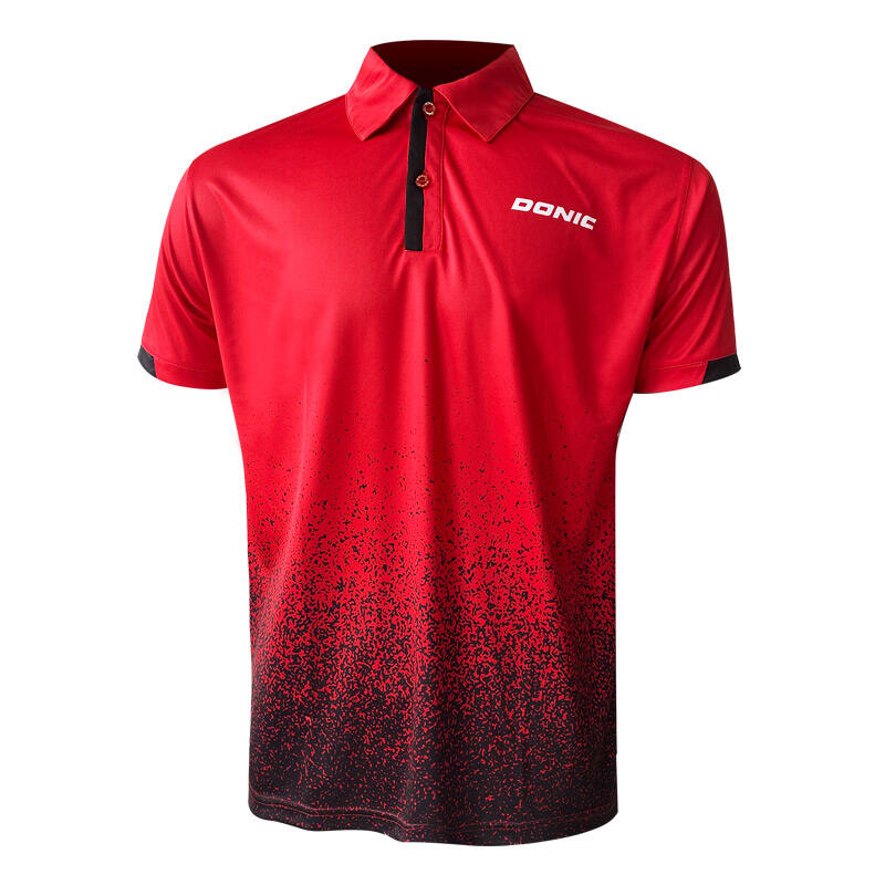 多尼克DONIC 83215-218 夏季新品乒乓运动短袖 红黑色