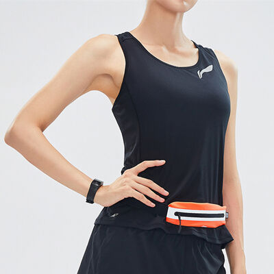 李宁跑步系列男女同款反光腰包户外跑步运动腰包 橙色ABLR130-3