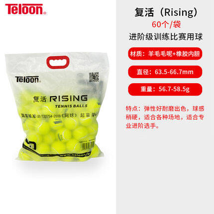 天龙TELOON网球 复活RISING  专业训练用球 整袋60个装