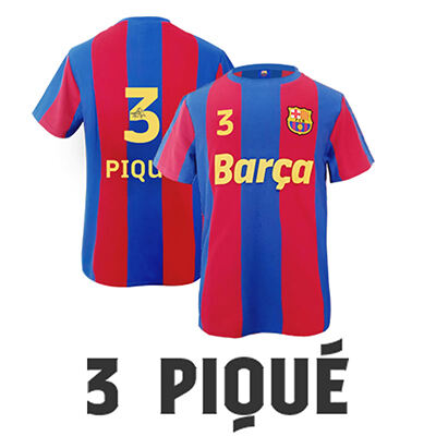 巴塞罗那俱乐部官方商品 巴萨球迷球衣T恤皮克德容印号签名 皮克3号印号签名版