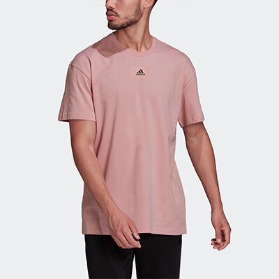 adidas阿迪达斯男装夏季新款运动短袖T恤 粉色