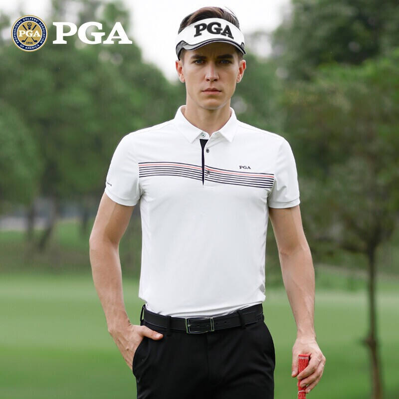 PGA 高尔夫男士短袖 夏季运动T恤 101062 白色