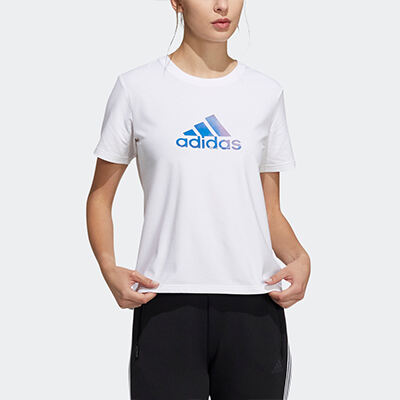 adidas阿迪达斯女装夏季运动短袖T恤 H09748 白色