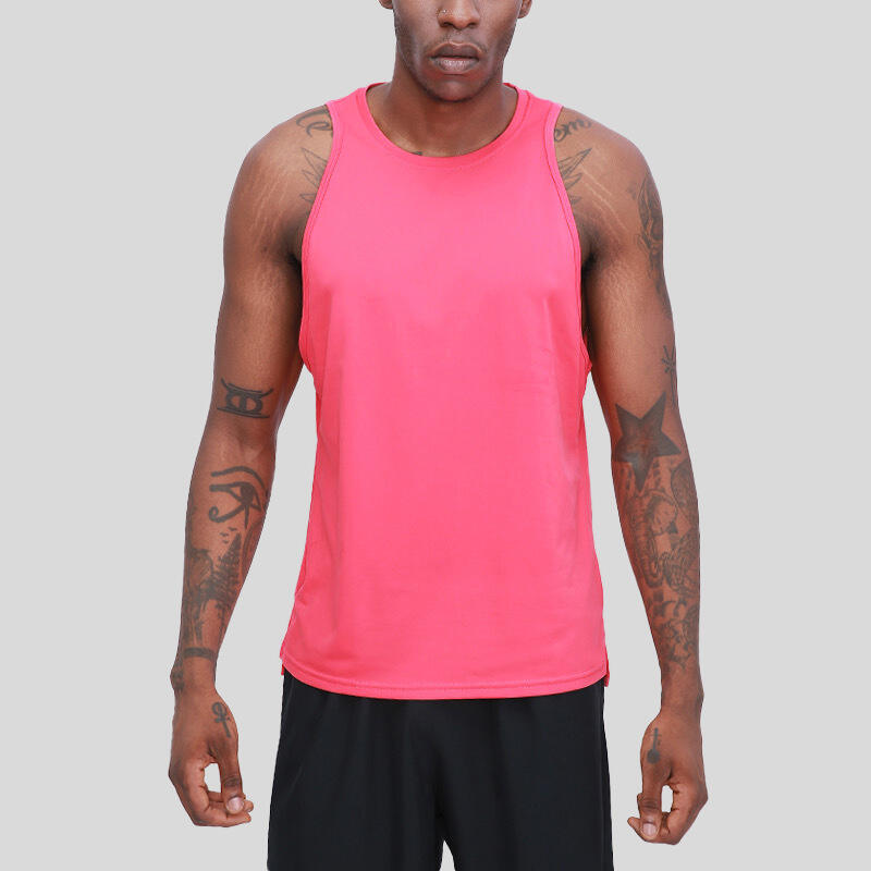 UABRAV安步威 男士健身无袖背心 跑步运动篮球背心 威90 粉色