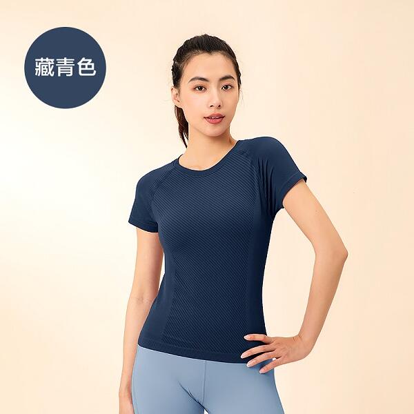 Samyama三雅玛 瑜伽T恤 女士瑜伽健身运动短袖上衣 1302072 藏青色