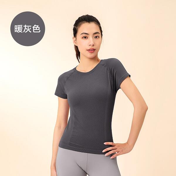 Samyama三雅玛 瑜伽T恤 女士瑜伽健身运动短袖上衣 1302072 暖灰色