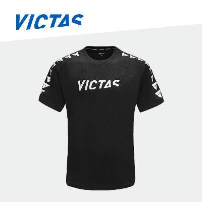 Victas维克塔斯 VC-856乒乓球服运动T恤上衣圆领运动短袖训练衫训练服男女同款 086506 黑色