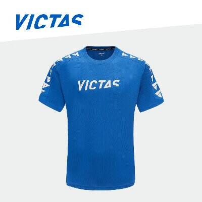 Victas维克塔斯 VC-856乒乓球服运动T恤上衣圆领运动短袖训练衫训练服男女同款 086506 蓝色 