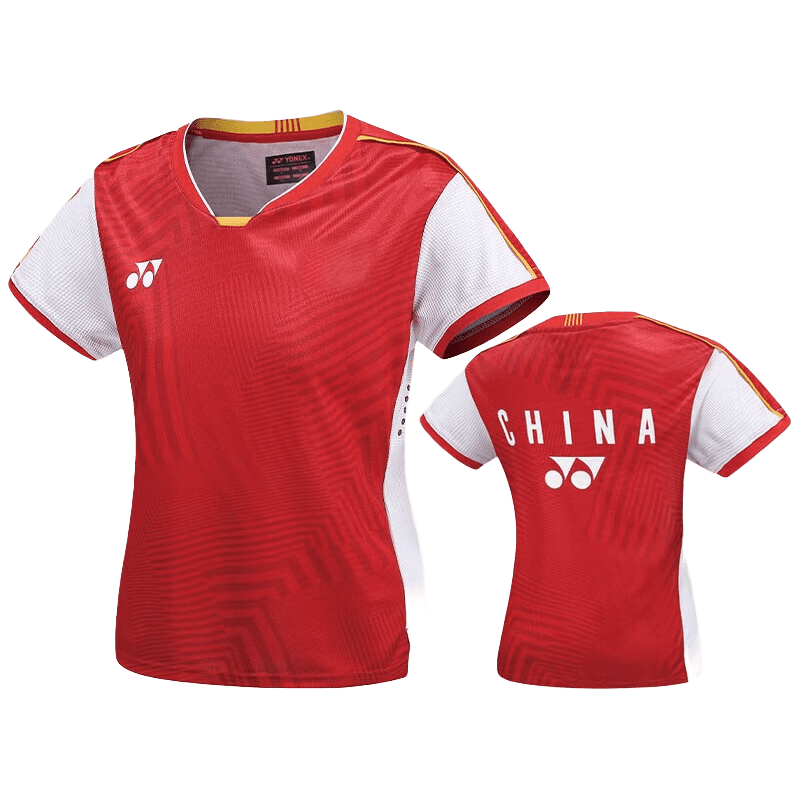 尤尼克斯YONEX羽毛球服 女款 运动短袖T恤 YY大赛系列 国家队同款战袍 20709CR-338 宝石红