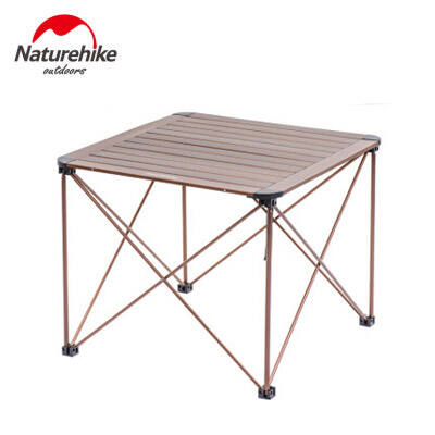 NH铝合金折叠桌 野外露营野餐桌子折叠超轻便携式户外桌椅套装 大号-香槟色 79962