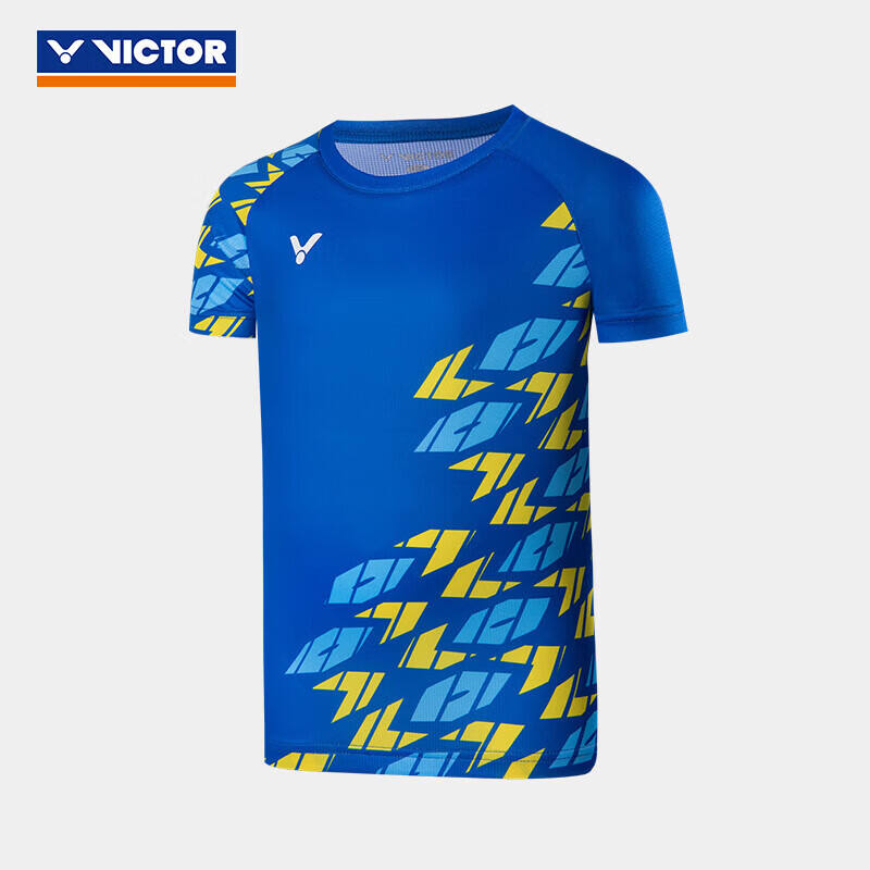 威克多VICTOR胜利羽毛球服 儿童青少年 运动短袖 针织T恤 T-32020 蓝色