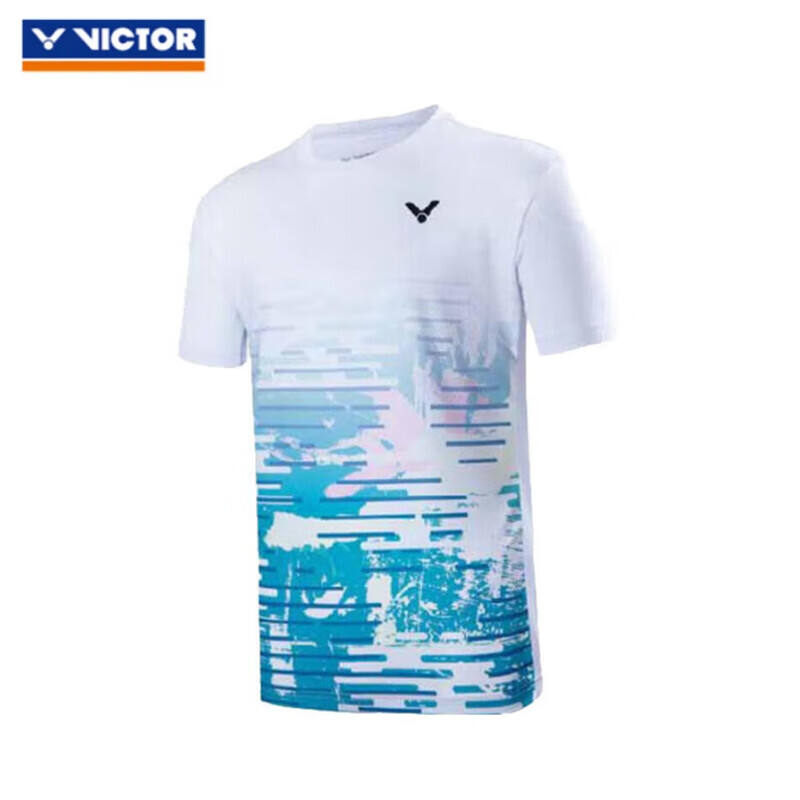 威克多VICTOR胜利 羽毛球比赛服 胜利中性款T恤 速干透气针织短袖 T-40021/A 白色