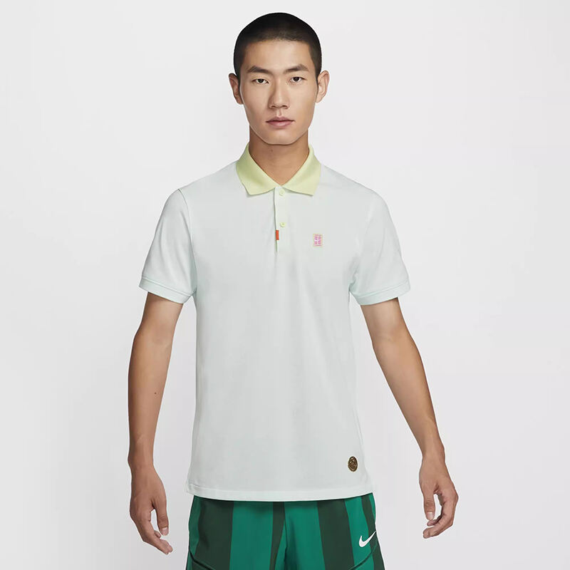 nike耐克網(wǎng)球服 溫網(wǎng)新款男子網(wǎng)球服短袖T恤上衣POLO衫 HM4460-333 微綠